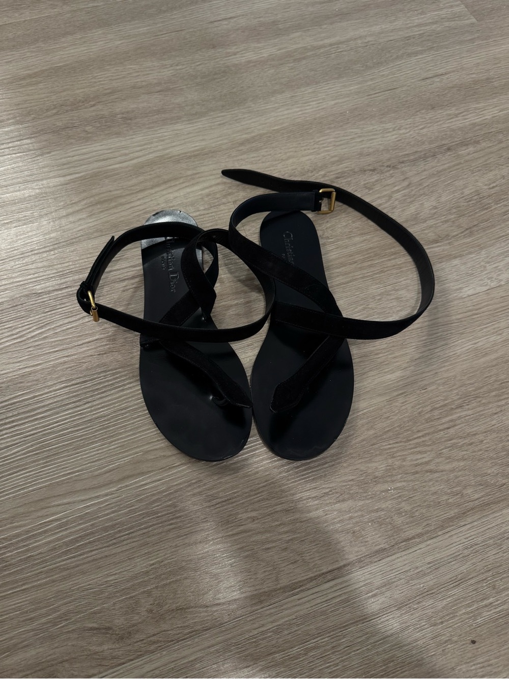 Christian Dior Black Strappy Women's Sandals